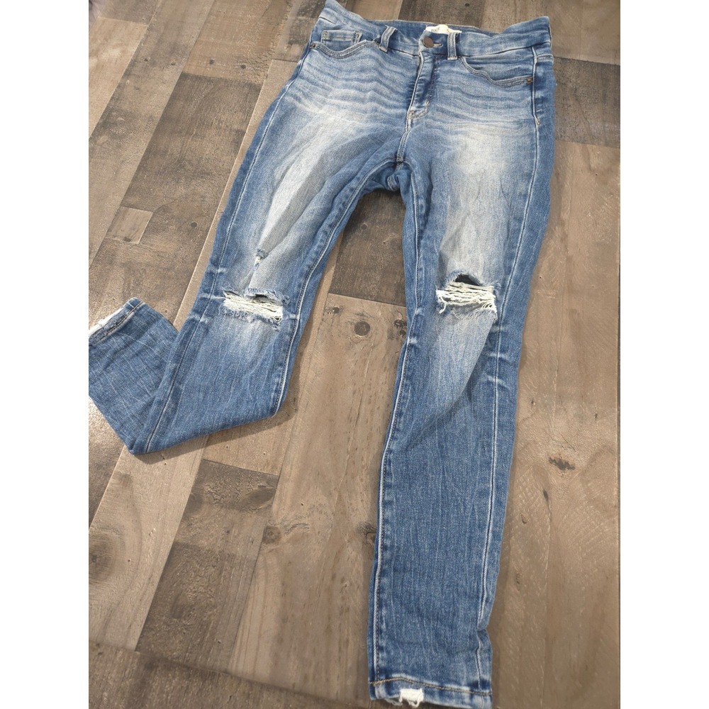 BKE Parker High Rise Ankle Skinny Jeans Womens 25x27 Distressed Medium Wash